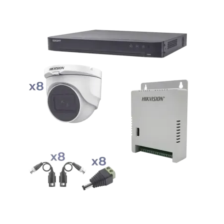 Kit TURBOHD 1080pDVR 8 Canales8 Cámaras Turret ext
