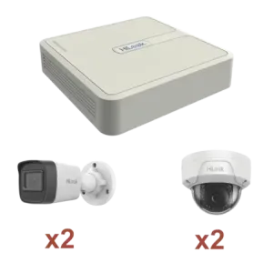 Kit IP 1080p 2 MegapixelNVR de 4 Canales con 4 Pue