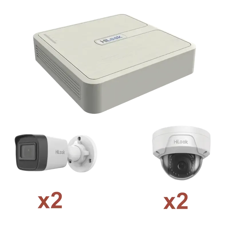 Kit IP 1080p 2 MegapixelNVR de 4 Canales con 4 Pue