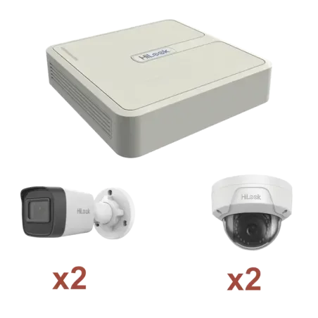 Kit IP 1080p 2 MegapixelNVR de 4 Canales con 4 Pue