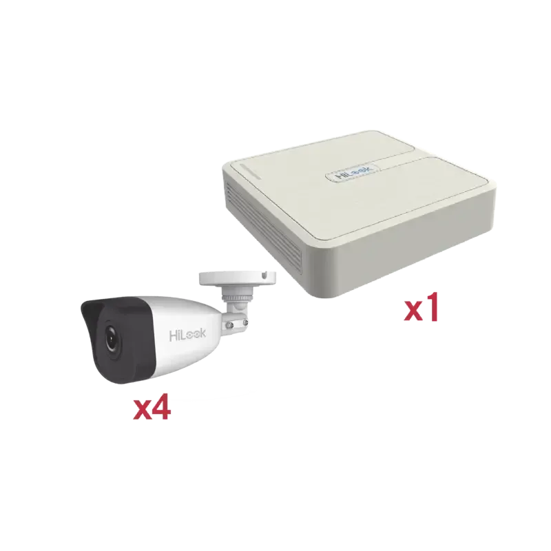 Kit IP 1080p 2 MegapixelNVR de 4 Canales con 4 Pue Kit IP 1080p 2 MegapixelNVR de 4 Canales con 4 Pue