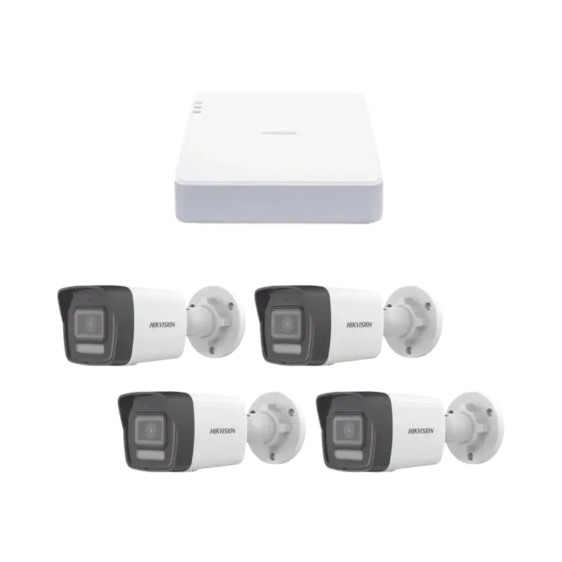 Kit IP 1080p 2 MegapixelNVR de 4 Canales con 4 Pue Kit IP 1080p 2 MegapixelNVR de 4 Canales con 4 Pue