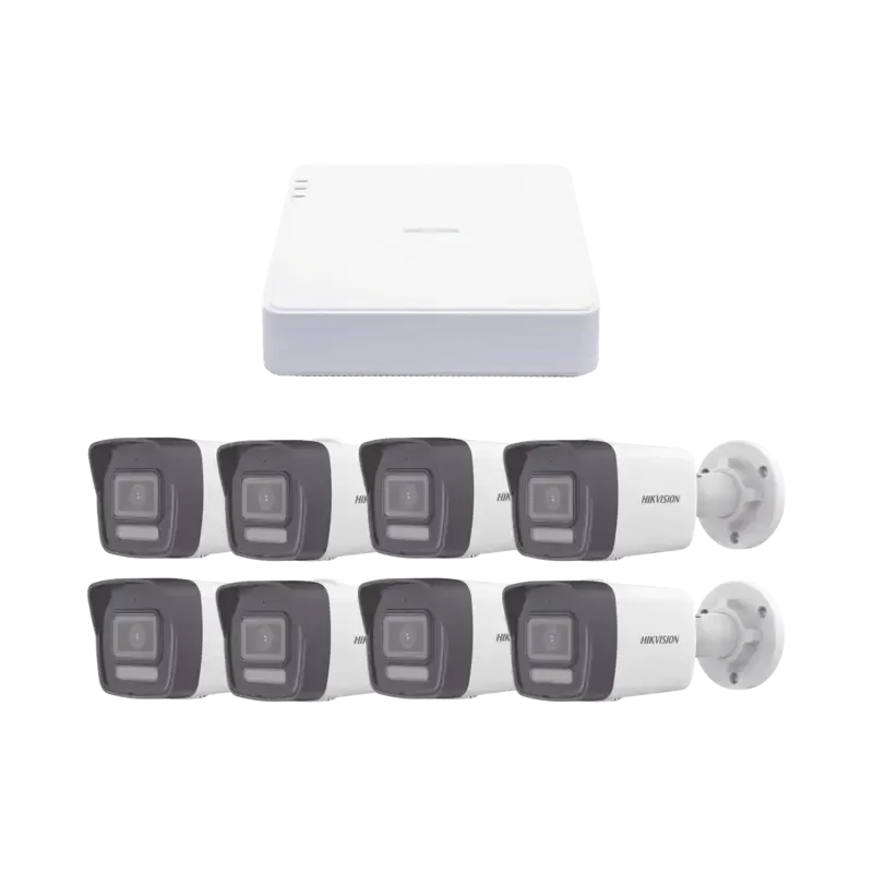 Kit IP 1080p 2 MegapixelNVR de 8 Canales con 8 Pue Kit IP 1080p 2 MegapixelNVR de 8 Canales con 8 Pue
