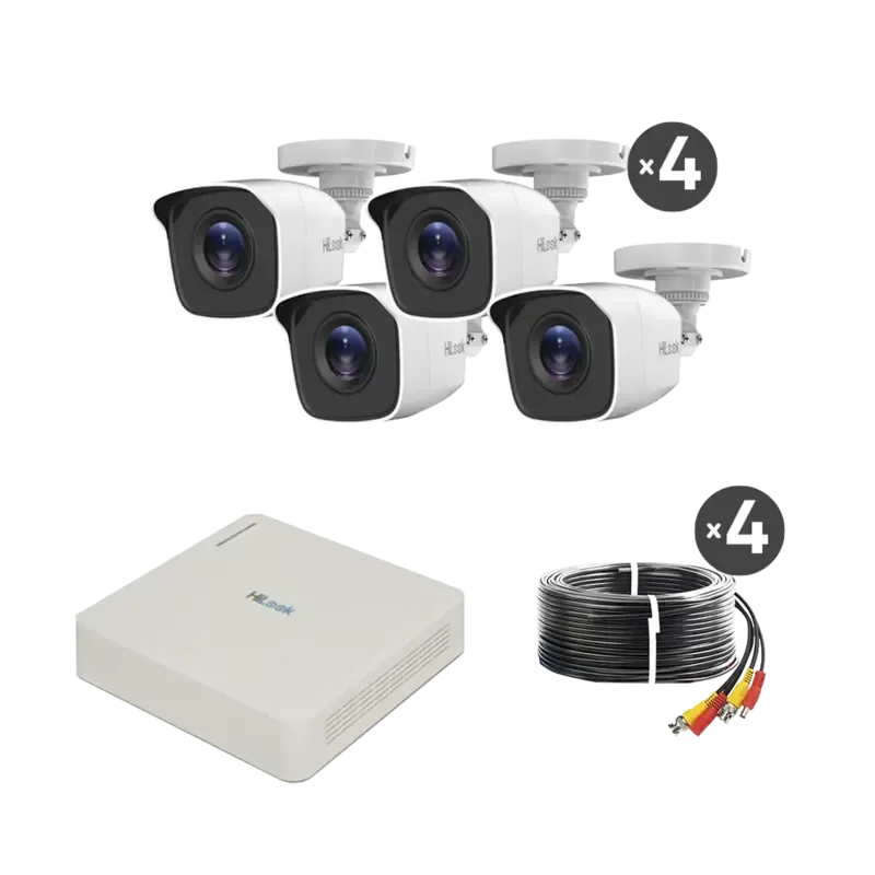 Kit TurboHD 720pDVR 4 canales4 Cámaras Bala de Met