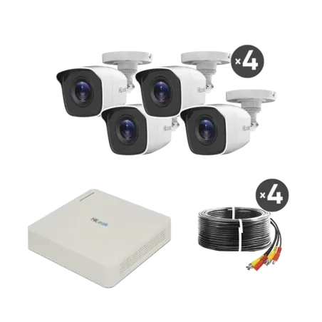 KIT TurboHD 720pDVR 4 canales4 Cámaras Bala de Pol
