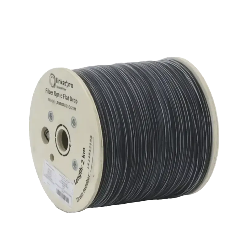 Carrete de 2 km de Fibra Óptica Drop Plana, Interi