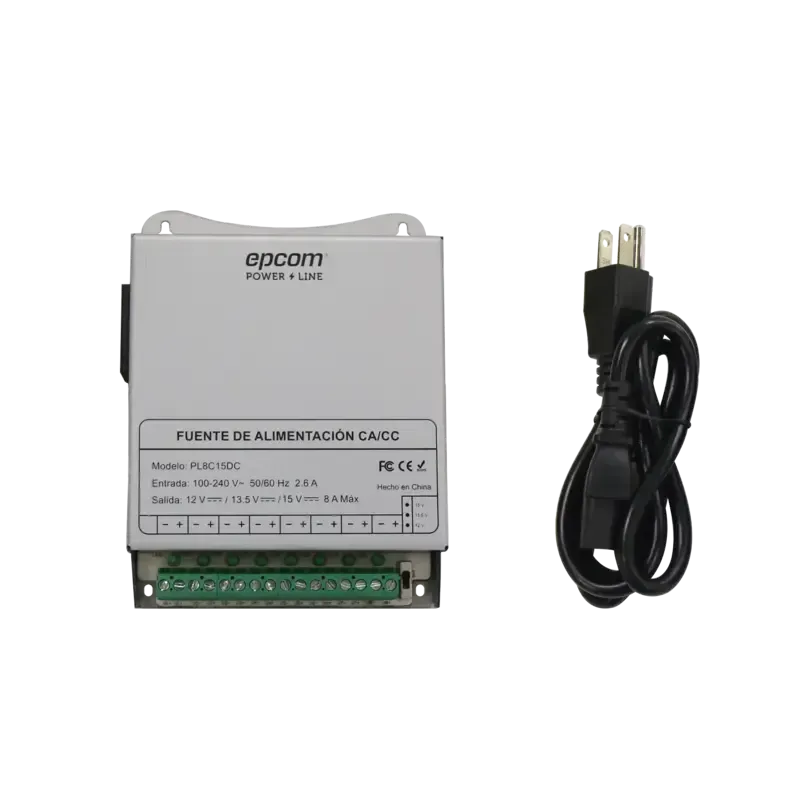 Fuente de Poder MetálicaPara 8 CámarasAjustables a Fuente de Poder MetálicaPara 8 CámarasAjustables a