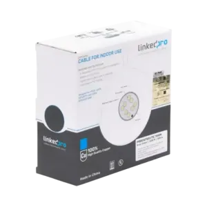 Bobina de cable de 100m, Cat5e, 24 AWG, color Gris