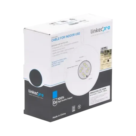 Bobina de cable de 100m, Cat5e, 24 AWG, color Gris