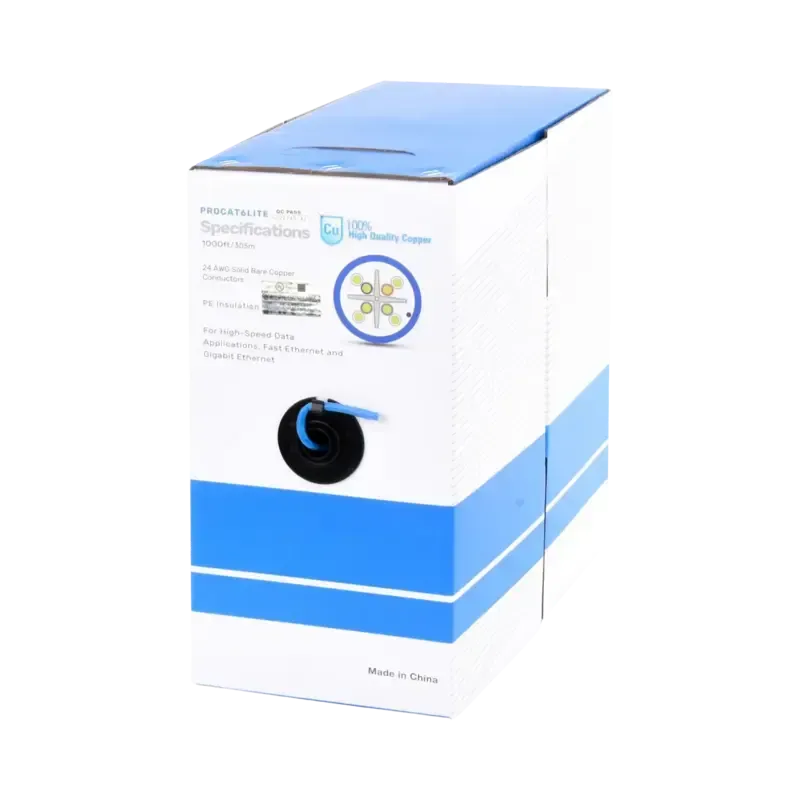 Bobina de cable de 305 metros Cat6, CM, 24 AWG, Al Bobina de cable de 305 metros Cat6, CM, 24 AWG, Al