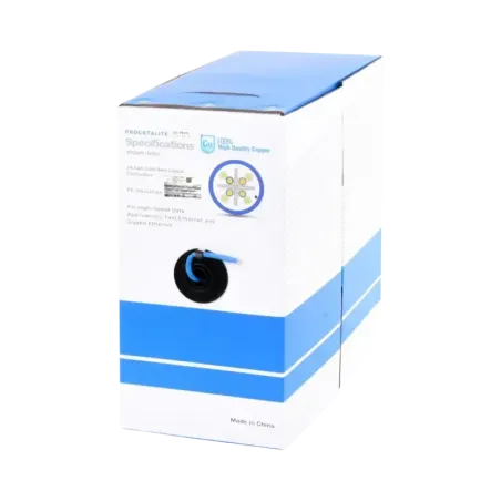 Bobina de cable de 305 metros Cat6, CM, 24 AWG, Al