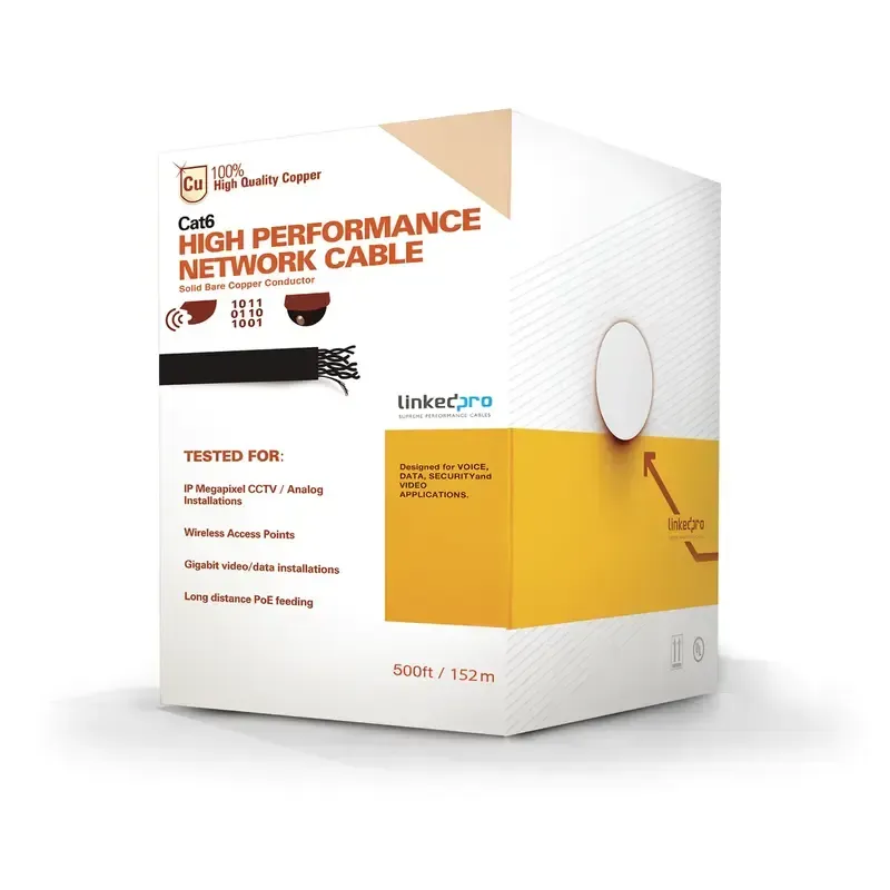 Bobina de cable de 152.5 Metros Cat6+ CALIBRE 23 A Bobina de cable de 152.5 Metros Cat6+ CALIBRE 23 A