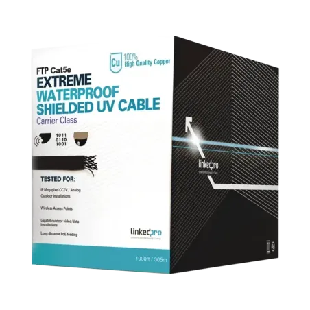 Bobina de cable de 305 m, Cat5e, color negro, sin