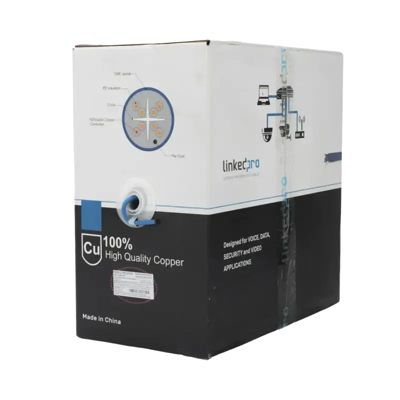 Bobina de cable U/UTP Cat6A de 305 mts, Color Azul Bobina de cable U/UTP Cat6A de 305 mts, Color Azul