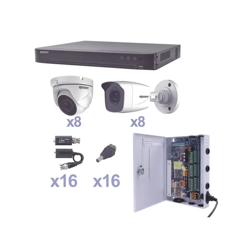 KIT TurboHD 1080p - DVR 16 Canales - 8 Cámara KIT TurboHD 1080p - DVR 16 Canales - 8 Cámara