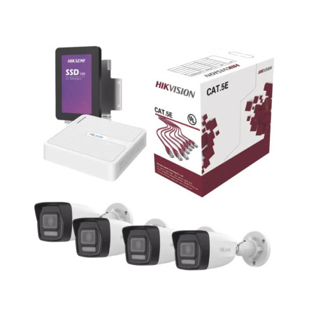 Kit IP 4 Megapixel - NVR de 4 Canales - 4 Cám