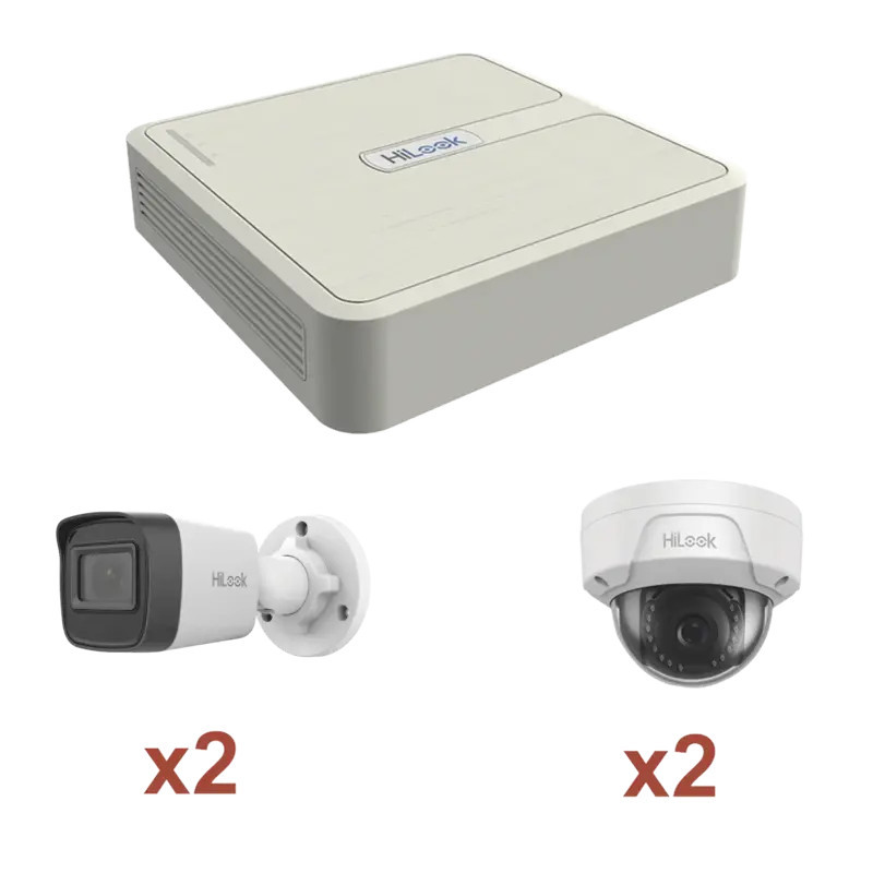 Kit IP 1080p 2 Megapixel - NVR de 4 Canales c