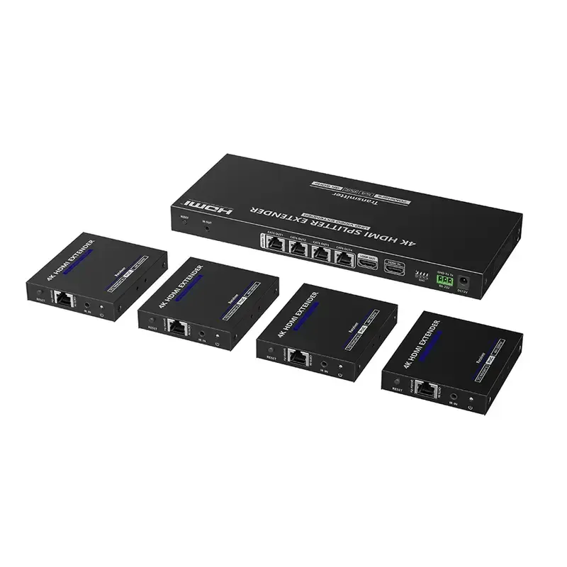 Kit Divisor y Extensor HDMI  1x4  Hasta 70 m Resol Kit Divisor y Extensor HDMI  1x4  Hasta 70 m Resol